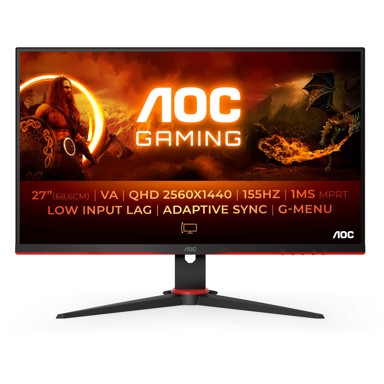 AOC Gaming Monitor G2 Q27G2E/BK QHD LED 27" (2560x1440) 155Hz 1ms 2xHDMI DP Black/Red